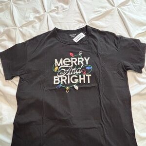 Old Navy Black 'Merry And Bright' Kids T-Shirt